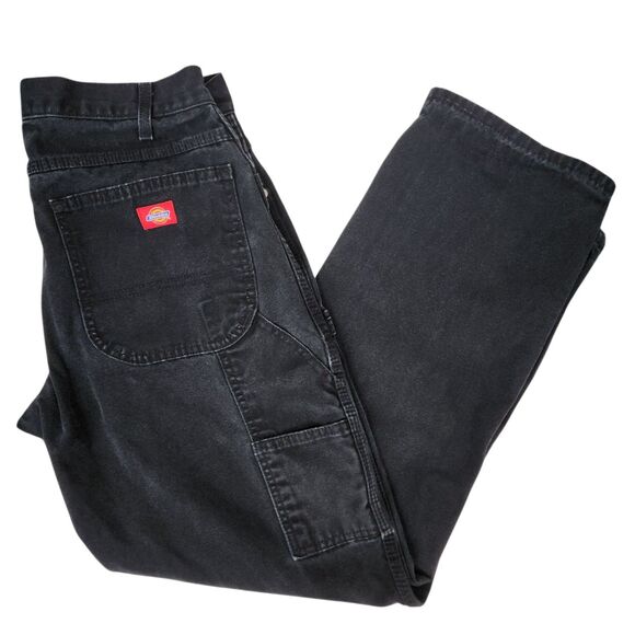 Dickies Mens Faded Black Carpenter Utility Jeans Relaxed Fit 33x32 - Picture 1 of 7